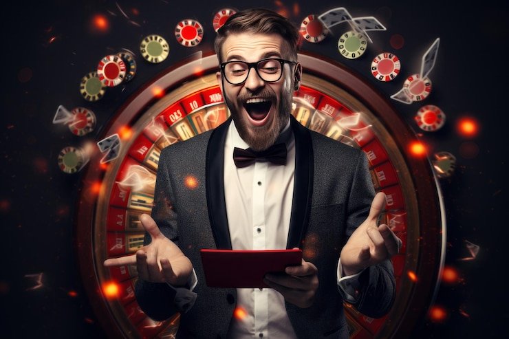 Tampilan meja Caribbean Stud Poker langsung di kapten189 dengan dealer profesional dan kartu yang jelas